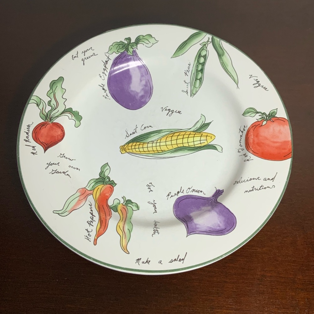 Vintage Sakura 1995 Garden Delight Sue Zipkin Salad Plate 8” Vegetable Stoneware - Picture 1 of 4
